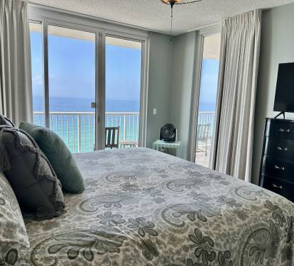 Primary King Bedroom with Door Leading to Balcony