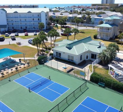 Clubhouse &amp; back pool (heated), pickleball, tennis, cornhole, picnic area.