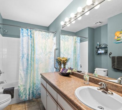 Master bath is ensuite with king bedroom. 