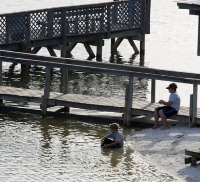 Private Fishing dock at Cedar Key Tranquility. Fishing cleaning station too!