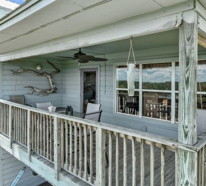 Cedar Key Tranquility's Balcony viewed from drone.