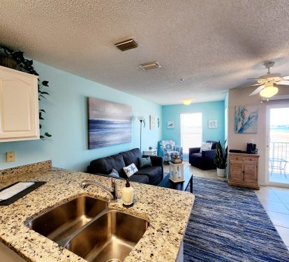 Sitting area with views of Sound and Gulf