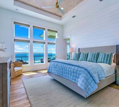 Master bedroom on top level with Kitchen, Family room and Dining area.
