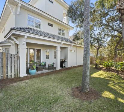 Large, fenced backyard
