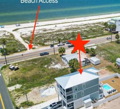 the beach is steps away! no golf cart needed!