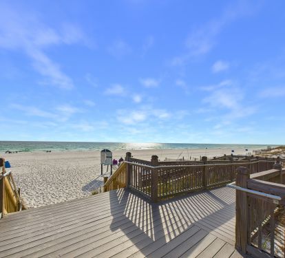 Beach Access with wide boardwalk and ramps for easy access
