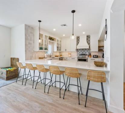 Sirenia By The Sea - Coastal Kitchen, open concept with dining bar