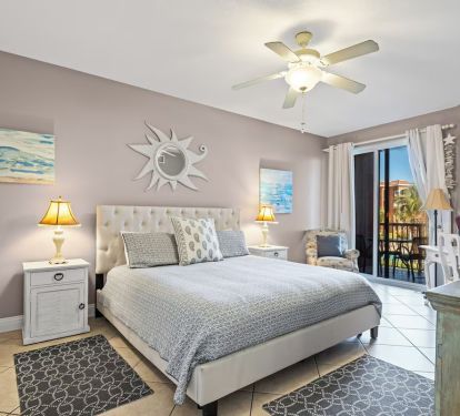 Master Bedroom has king bed.