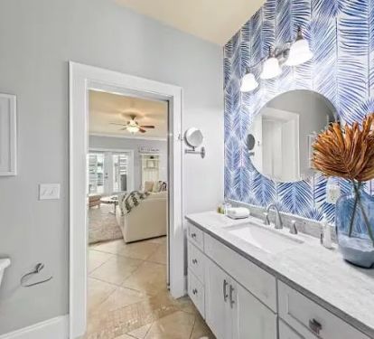 Ground floor bath for bedroom and living room.