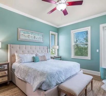 Master BR with king bed, bath and walk in Closet. Beverage fridge in each bedroom.