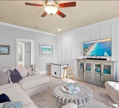 Ground floor spacious living area with seating for all.