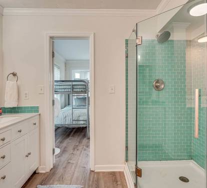 Double Vanity and walk in shower!