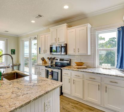Larger Counters and nice appliances to prep meals.