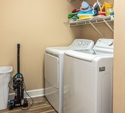 full size washer &amp; dryer.   Cant get away from laundry!!