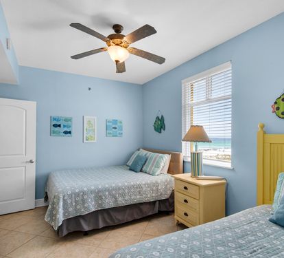 A beautiful view from the third bedroom is rare in a condo! Large closets!