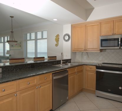 Enjoy the views from our well stocked kitchen!