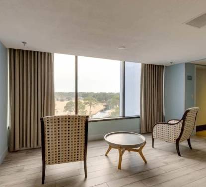 Seats near window to enjoy the view
