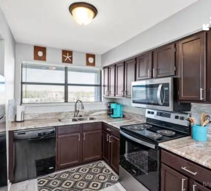 Our kitchen has all the amenities of home