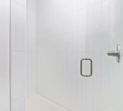 Bedroom 1 Bath. Pic 2. King with attached bath with double quartz vanity and frameless glass shower