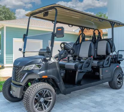 The 6-seater golf cart at Encore simplifies beach gear transport