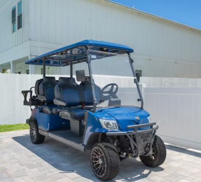 Zip around in style with Reefwood's included 6 seater electric golf cart!