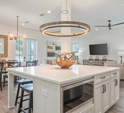 Reefwood's kitchen island is pefect for making quick grab and go meals