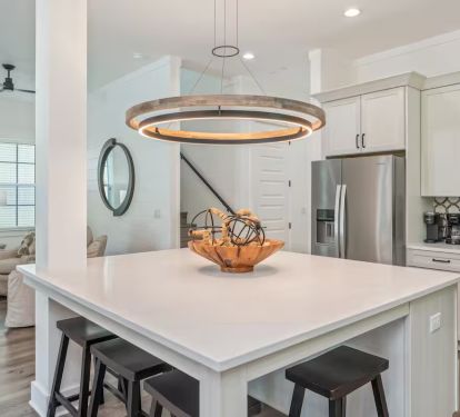 Reefwood's kitchen island is pefect for making quick grab and go meals