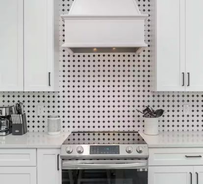 Flamingo's new kitchen, featuring stainless appliances with quartz counters