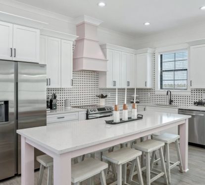 Beautiful quartz island for grab-and-go meals