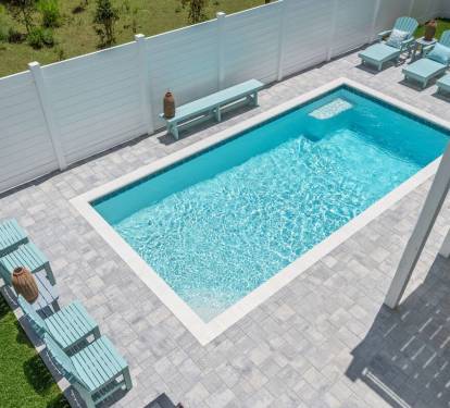 Cool off in style with Melody's private pool area!