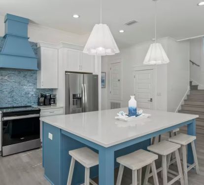 beautiful quartz island for grab-and-go meals