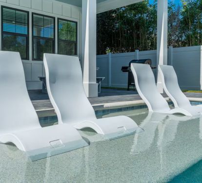 After a day at the beach, cool off one of Seaspray's splash deck loungers