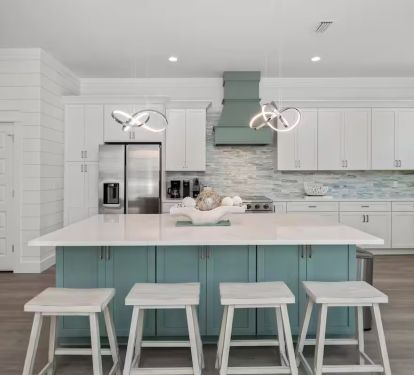 Symphony's kitchen island is perfect for quick grab and go meals