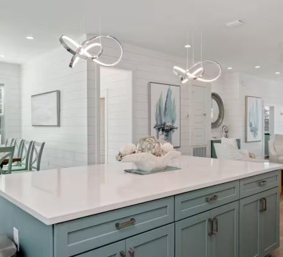 Kitchen island is perfect for quick grab and go meals