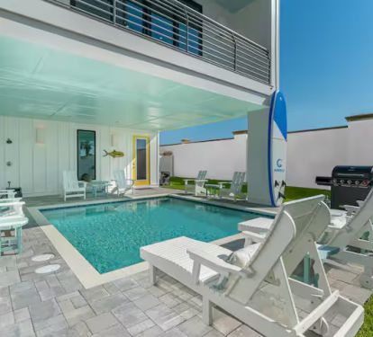 Unlike many beach rentals, Sunbeam offers a partially covered pool area