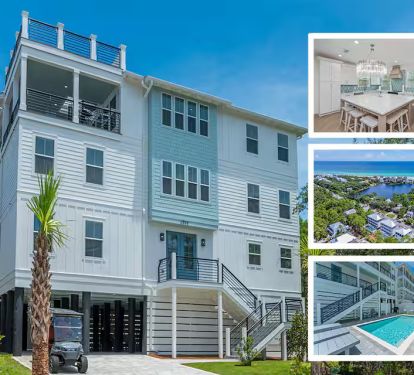 The ultimate 30A living with sleeping for 18! Free golf cart and private pool!