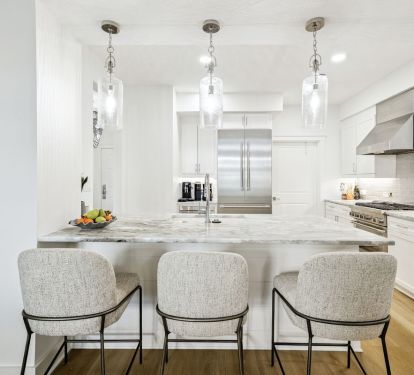 Kitchen island is perfect for quick grab and go meals