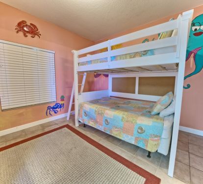 Large full size bunk room. Murals custom designed walls. 