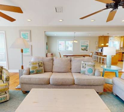 First floor living area open to dining