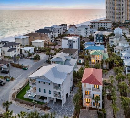 Aerial View of Neighboring Houses 
