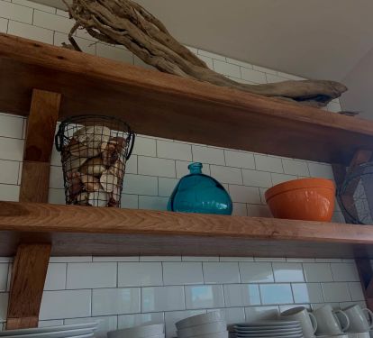 Colorful shelves hold lots of treasures