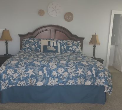 Primary Bedroom with en suite and view of the Gulf