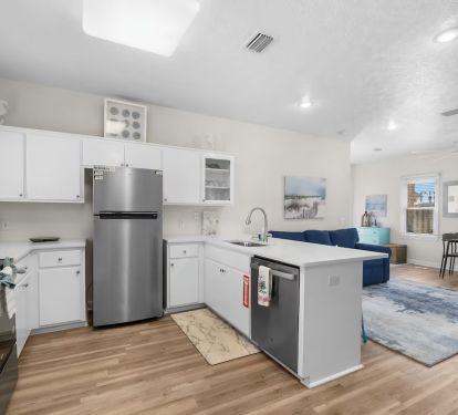 Open layout blends the kitchen and living room seamlessly