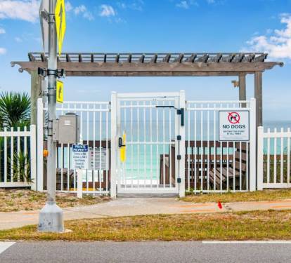 Private beach access right accross the street.