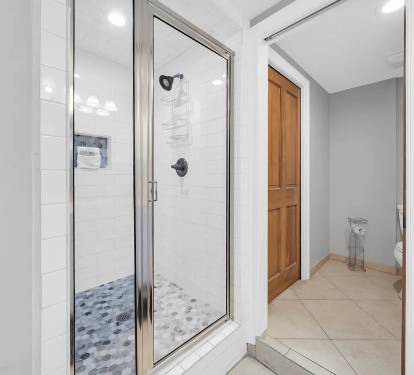 Separate downstairs living area bathroom