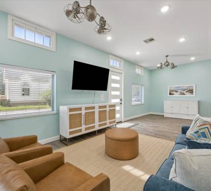 Comfy Couch with TV.