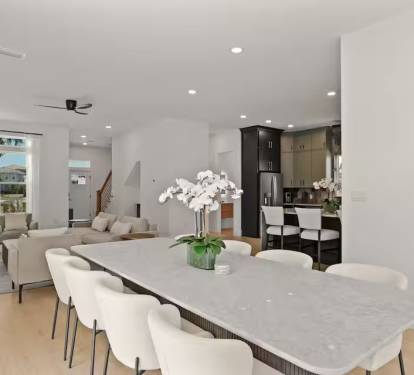 Grand dining space for family dinner