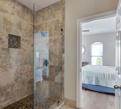 Ensuite bathroom with tiled walk-in shower