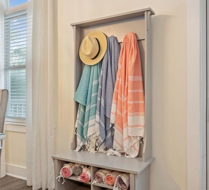 Drop zone for your towels or bags