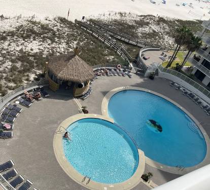 View of the pool from 702A balcony.